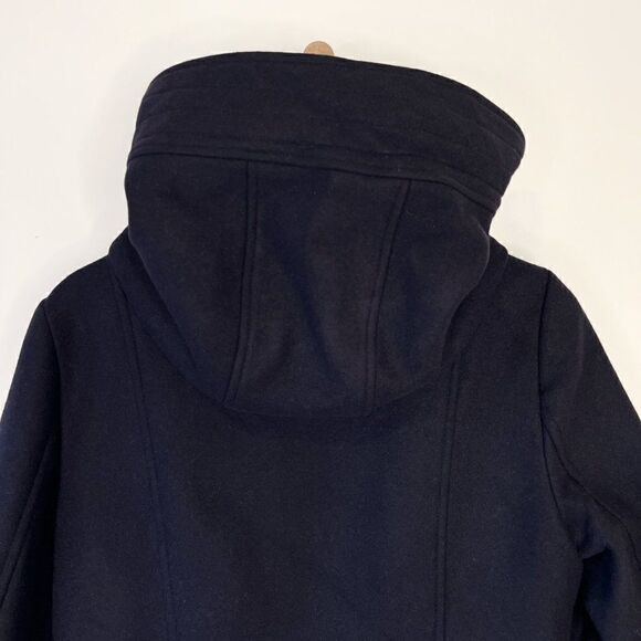 Mackage Zandra Navy Blue Wool & Cashmere Hooded Duffel Coat - Picture 5 of 9